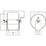 117-4-225-SS Manual rewind stainless steel hose reel12mm ID, L= 70m. No hose.