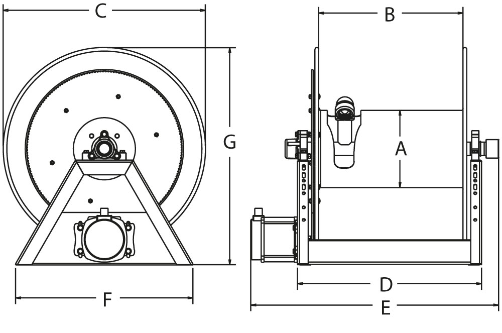 1175-6-100-EF Motor driven Hose Reel, 25mm ID, L= 30m. 24V Motor - Image 4