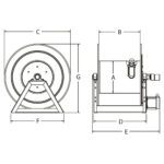 1195-1728-AB Motor driven Hose Reel, 51mm ID, L= 18m. Air motor - 6 Vane