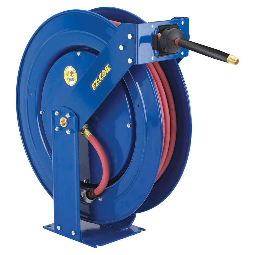EZ-TMP-N-3100-BGX Slow retract, spring retractable Hose Reel, Dual Pedestal 10mm ID, L= 30m