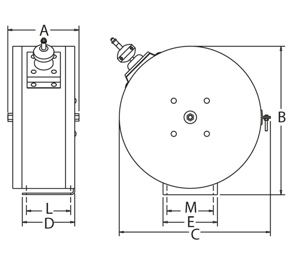 EN-N-150-BGX Spring rewind enclosed hose reel6mm ID, L= 15m - Image 4