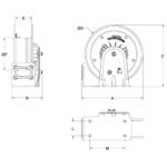 LG-LPL-125-BGX Spring Retractable Hose Reel, 6 mm ID hose, L = 8 Mtr - No hose