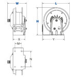 PC10L-3012 Electric cord reel; 12AWG 3 Core; L= 9m. Bare reel.