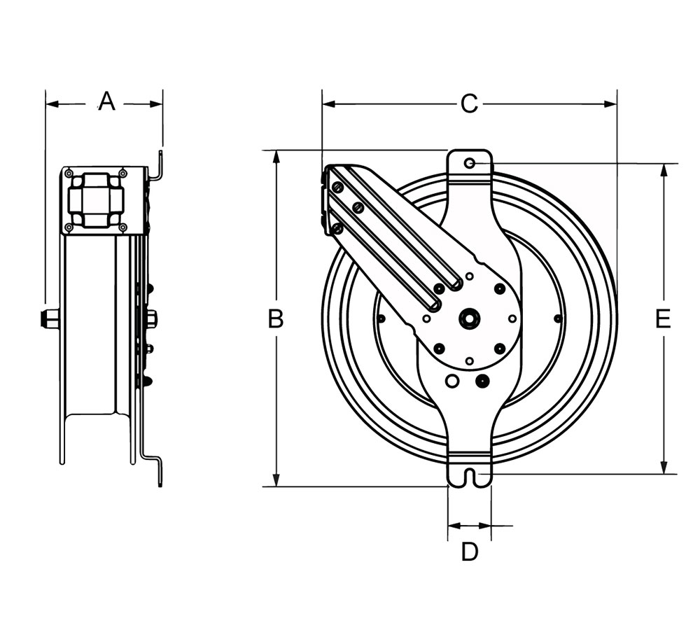 SG13-L325-BGX Spring rewind side mount hose reel10mm ID, L= 8m - Image 2