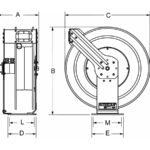 TDMP-N-450 Dual pedestal, spring rewind "Dual Hydraulic" hose reel12mm ID, L= 15m
